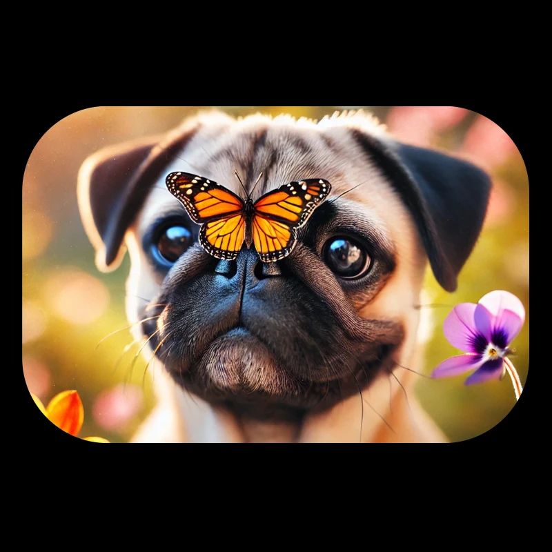 Chien intelligent avec papillon