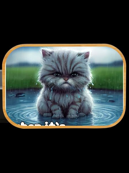 Chat sous la pluie