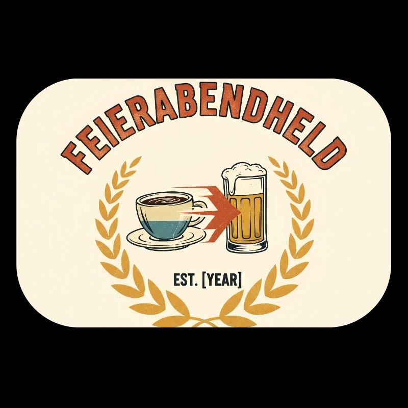 Feierabendheld Kaffeetasse & Bierglas Design