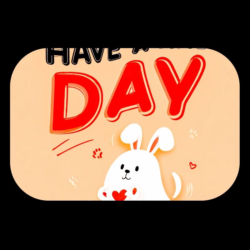 Cute bunny design with positive message