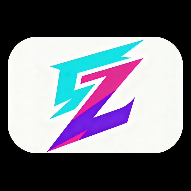 Zigzag Neon Gradient Logo