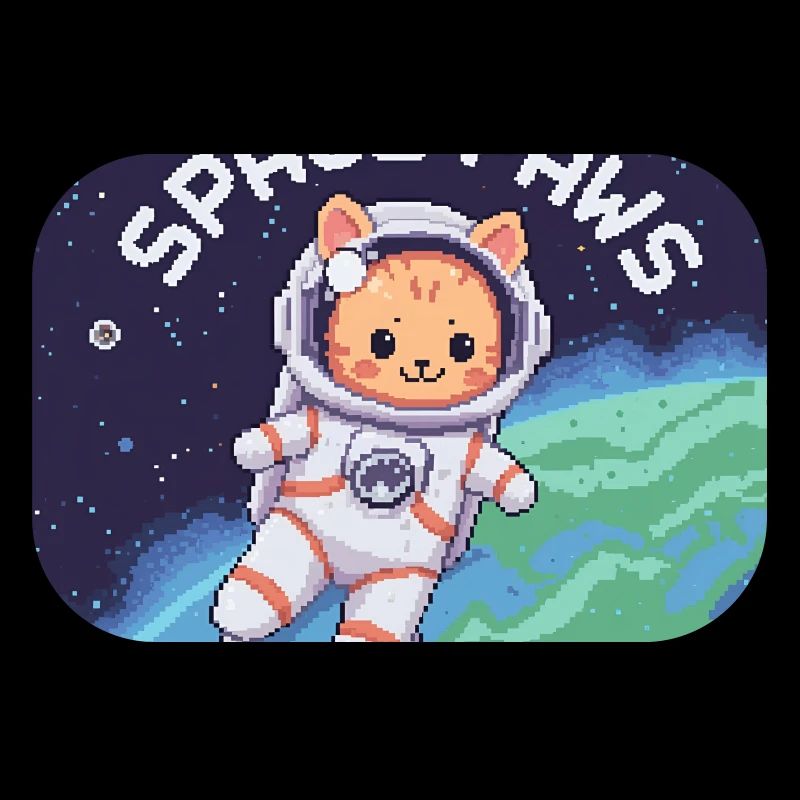 Space Paws - Pixel Cat Astronaute
