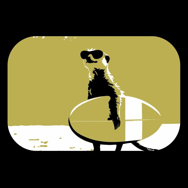 cooles Erdmännchen mit Surfboard