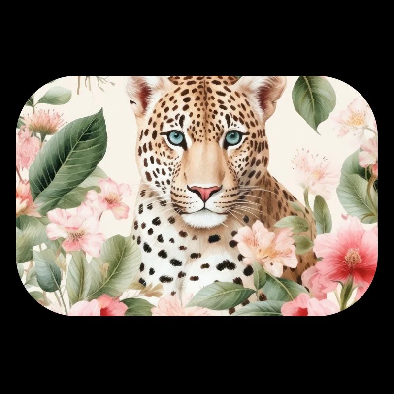 Léopard floral aquarelle