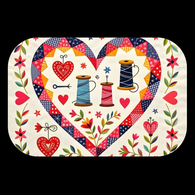 Patchwork Heart with Yarns