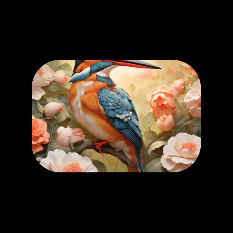Martin-pêcheur dans une mer de fleurs