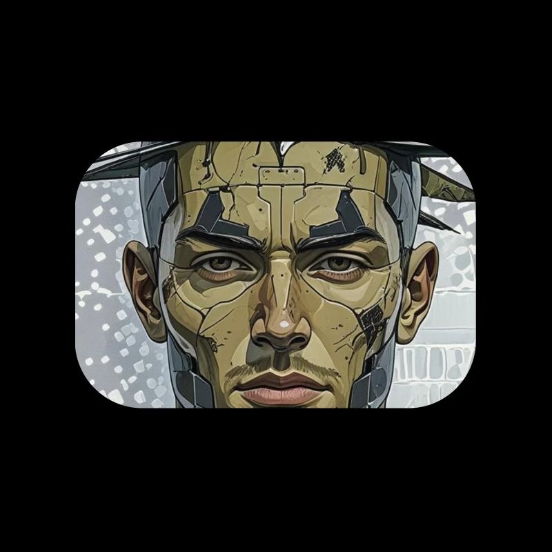 Zerbrochener Cyborg Kopf