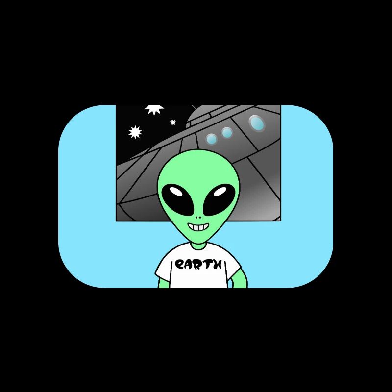 Alien devant le vaisseau spatial Terre