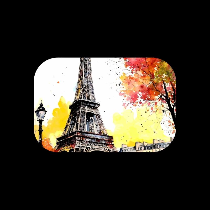 Tour Eiffel en aquarelle automnale