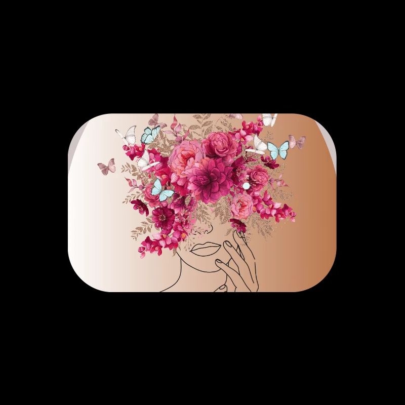Tête de fleur avec couronne de papillon
