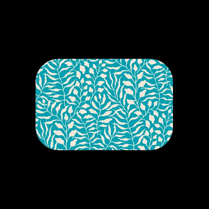 Blue Palm Leaf Design