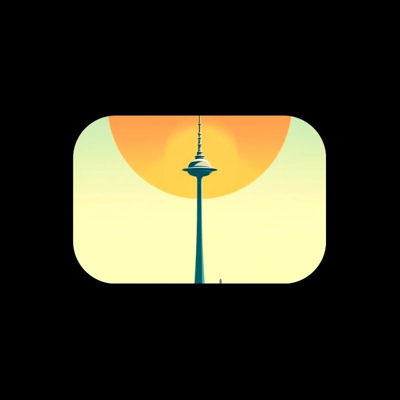 Sunset Tower Over Coastal City