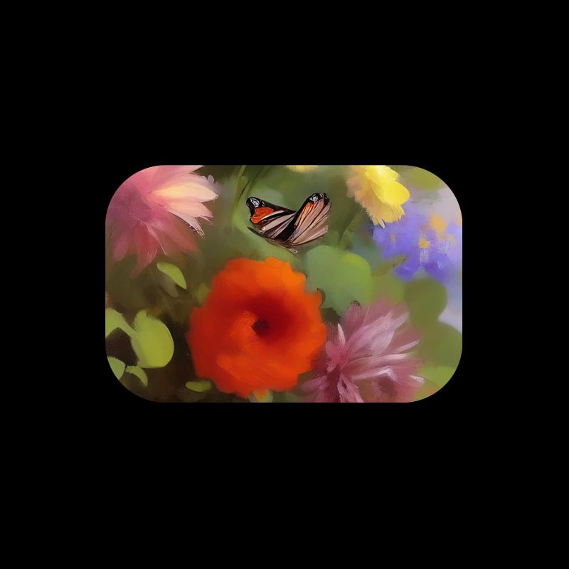 Fleurs et papillon