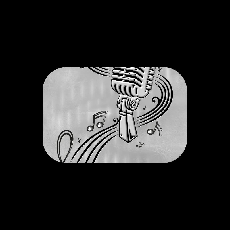 Microphone rétro avec micro en partition argent