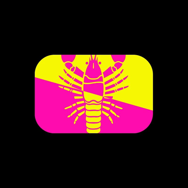 Poster Lobster gelb pink