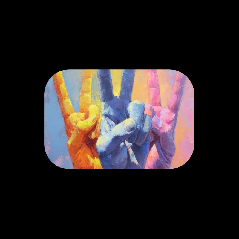 Regenbogen-Peace-Zeichen-Handporträt