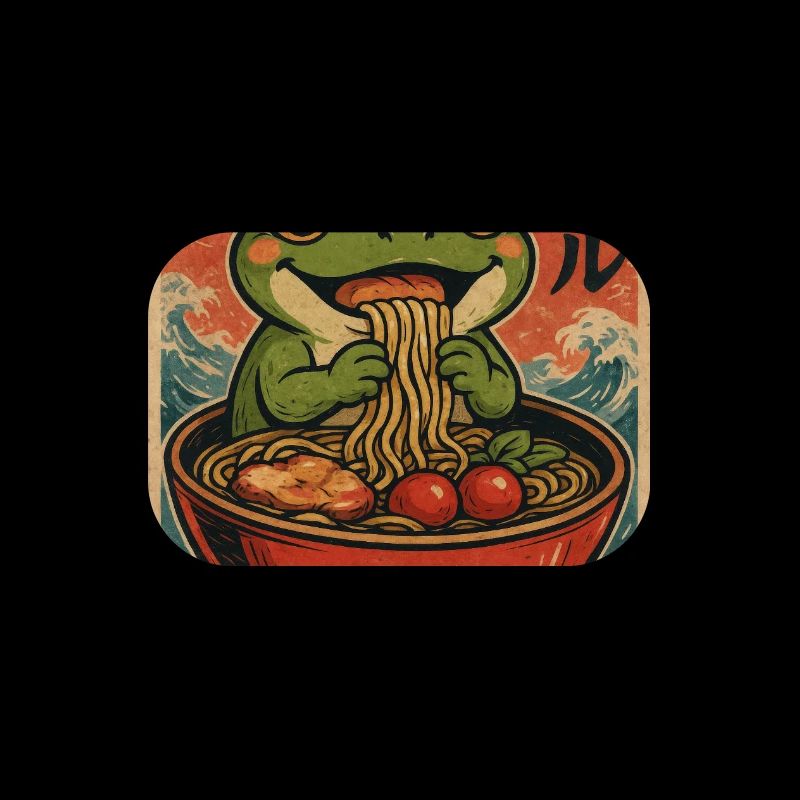 Frosch-Ramen Retro-Poster