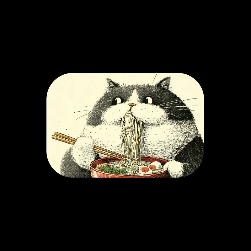 Ramen Cat Ukiyo-e Charm