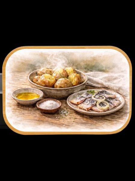 Jacket potatoes with herring Ukrainian