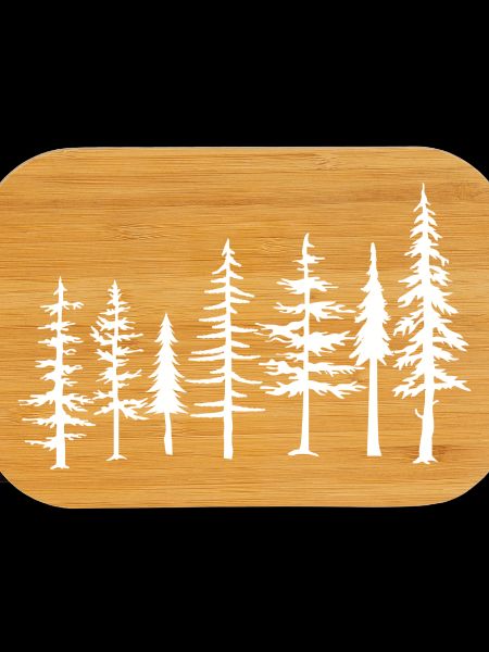 Monochrome Pine Forest Silhouette