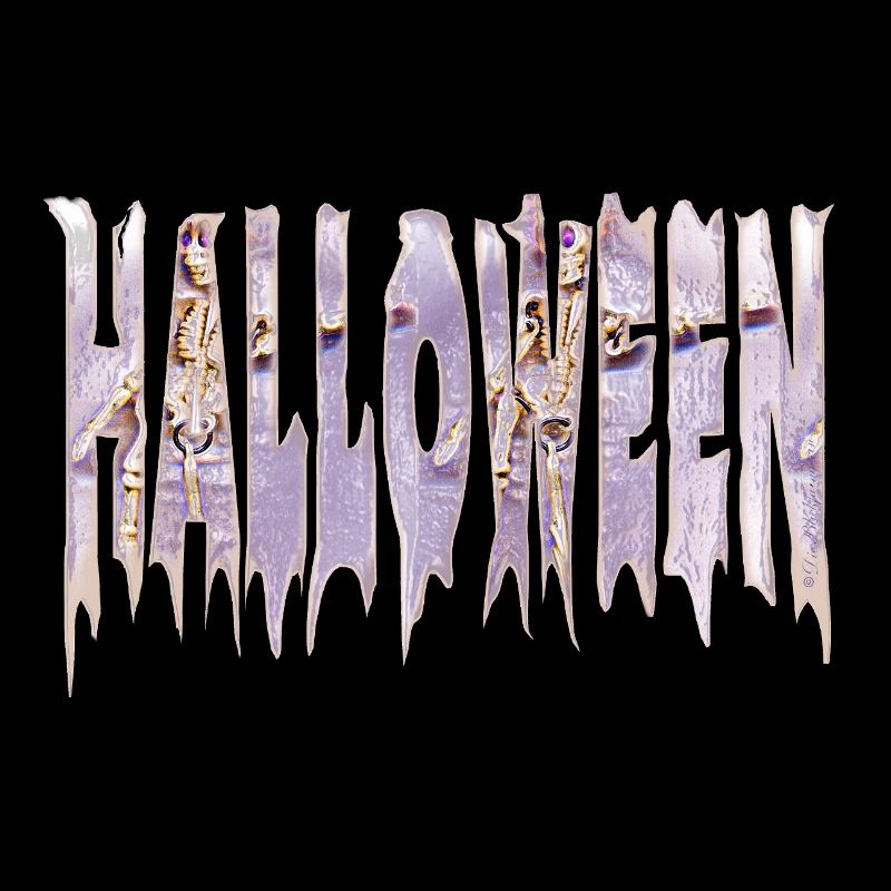 Icy Halloween Lettering Skeleton Gothic