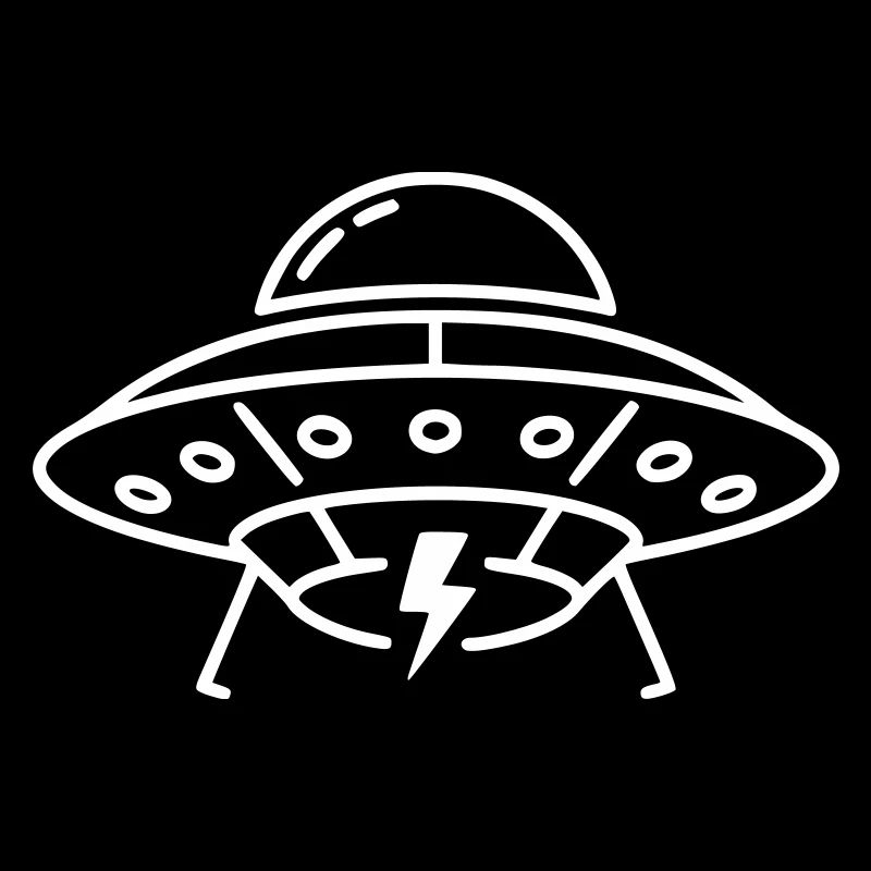 UFO Lightning Energy Power Outline Vector