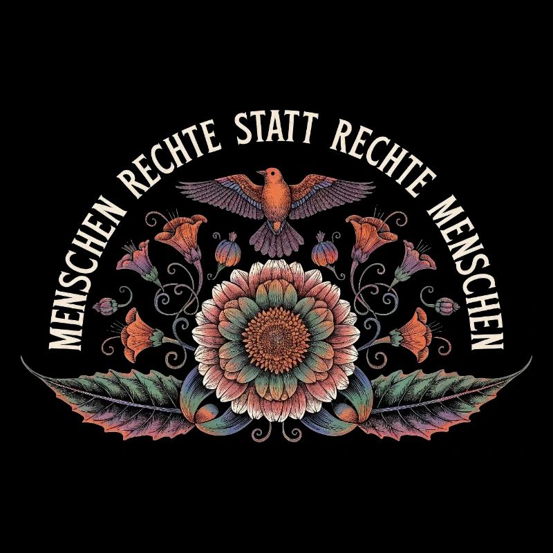 Menschen Rechte statt rechte Menschen shirt decal