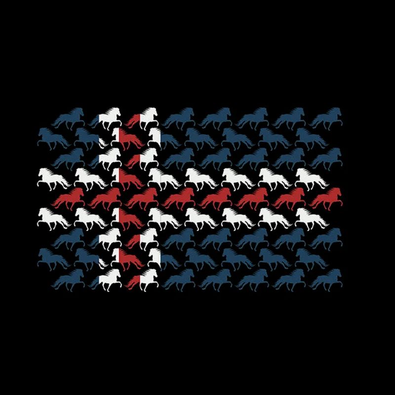 Tricolor horses in a repeating pattern