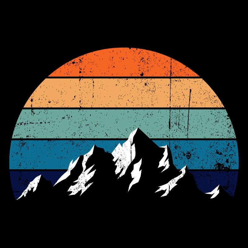 Retro Mountain Sunset Gradient