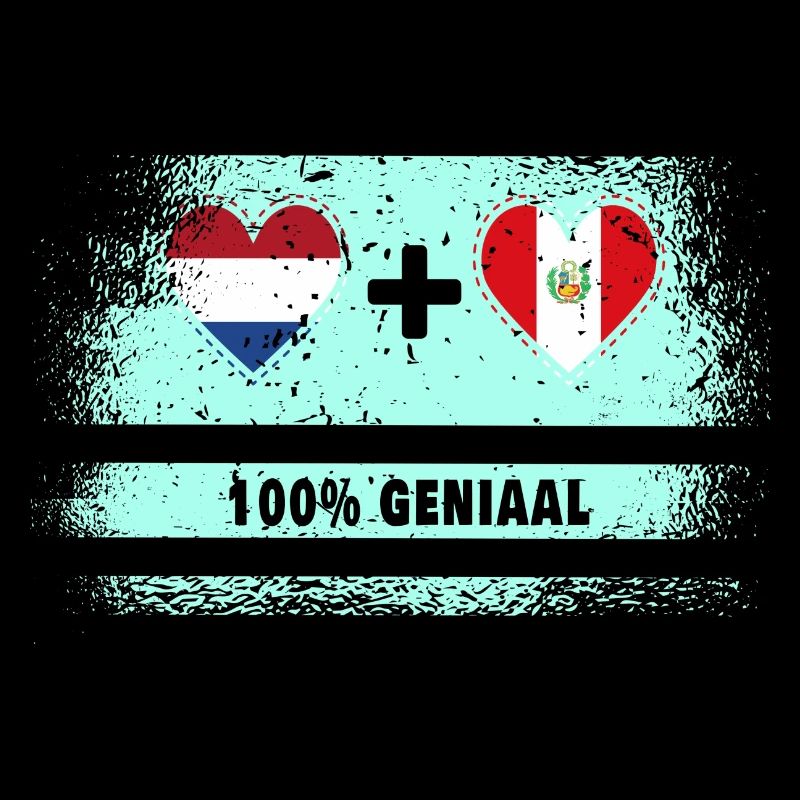 Pérou et Pays-Bas Drapeau 100% Genius