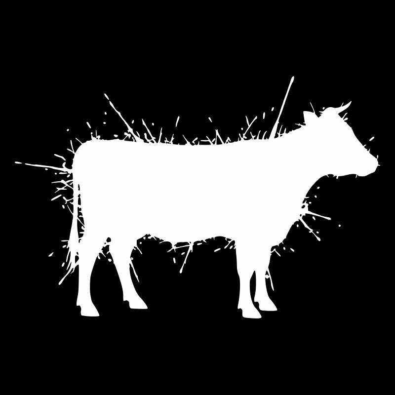 Cow Silhouette Grunge Splash Vector