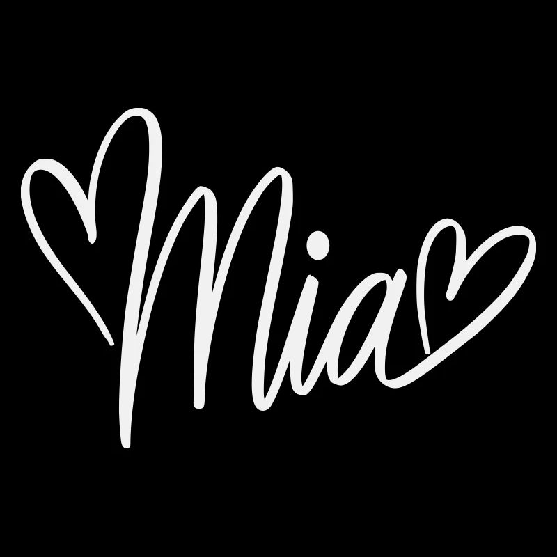 Mia Namendesign mit Herzen