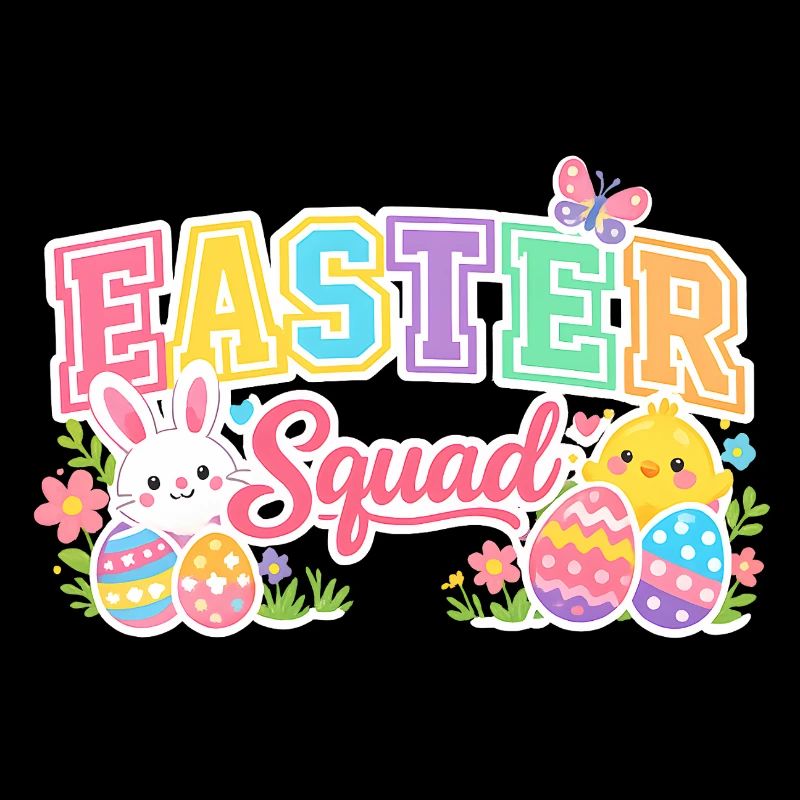Ostern Squad Bunte Eier Küken
