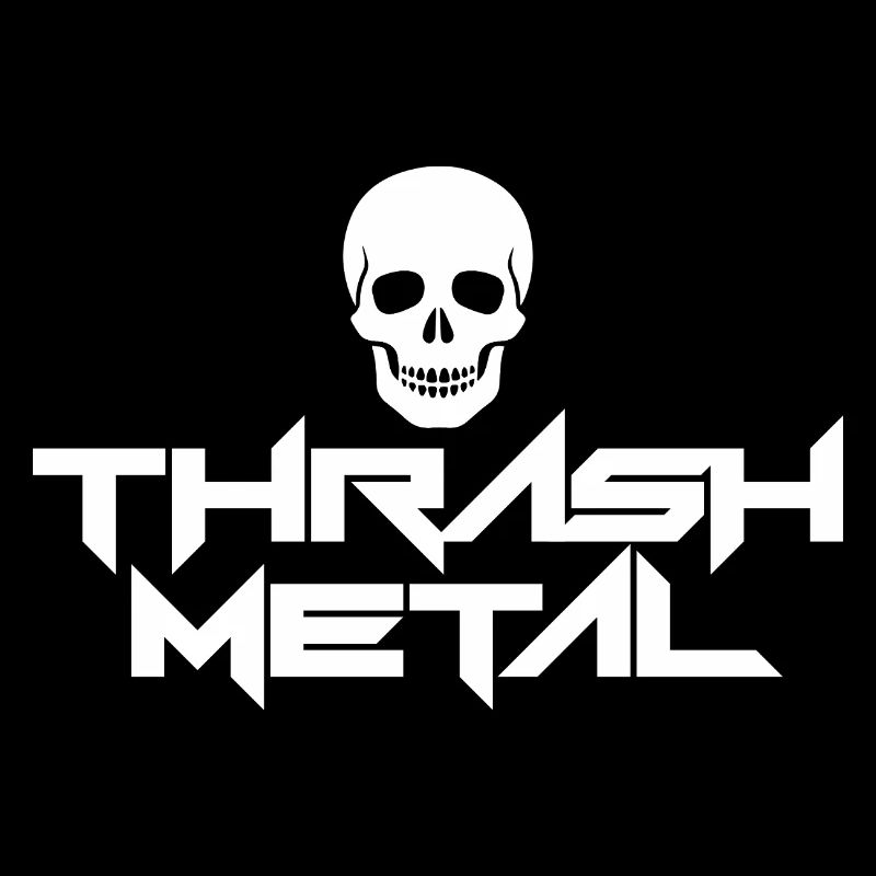 Logo du crâne métallique Thrash