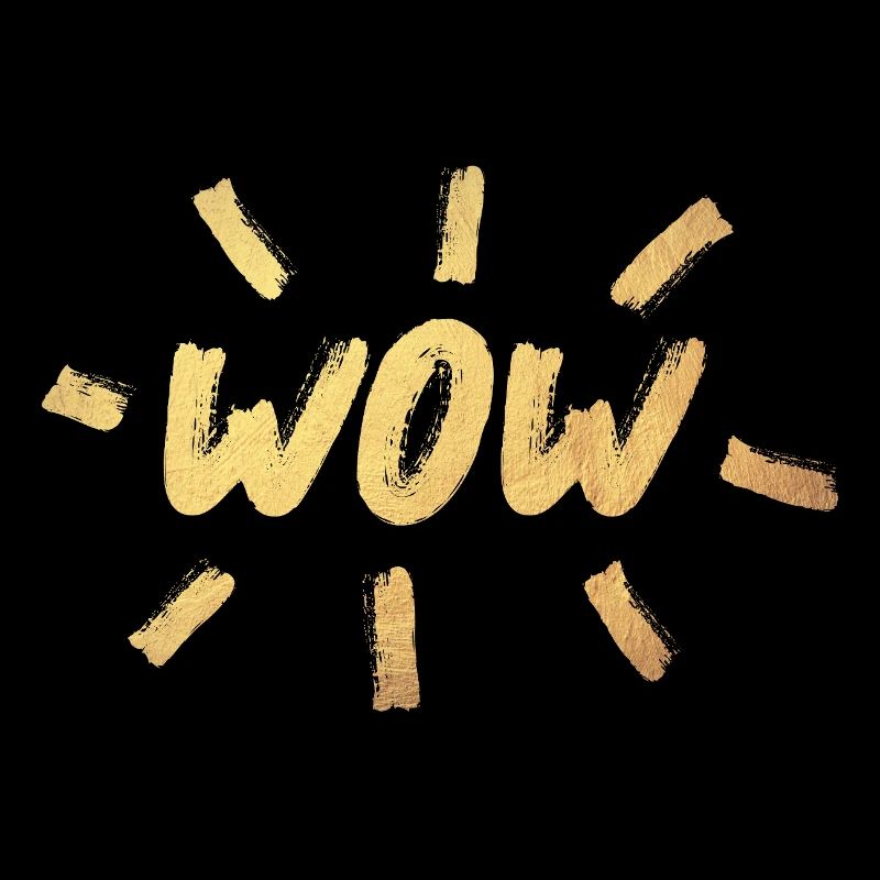 WOW Brush Gold OMG Handwriting Comic Style Cool