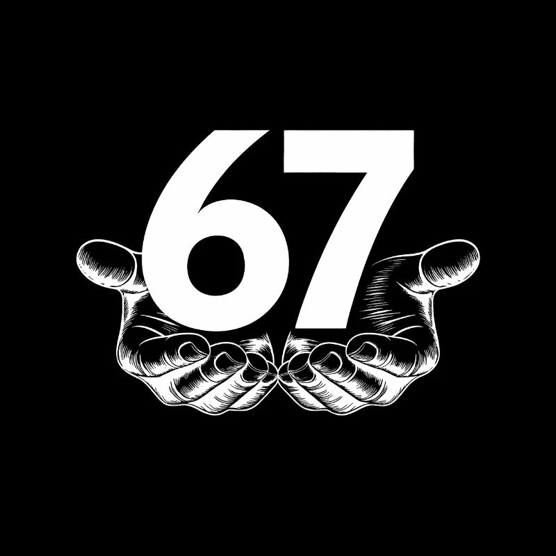 Six Seven 6 7 Meme Fun Design mit Händen