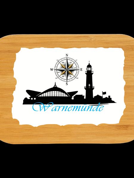 Warnemünde Compass & Lighthouse Silhouette