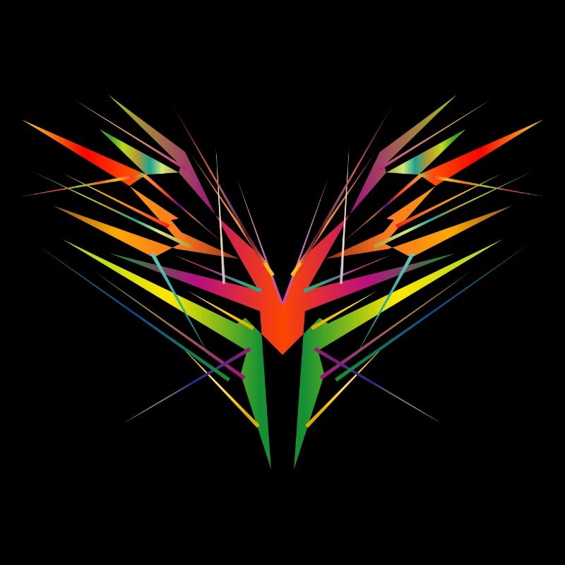 forme d’aile abstraite colorée