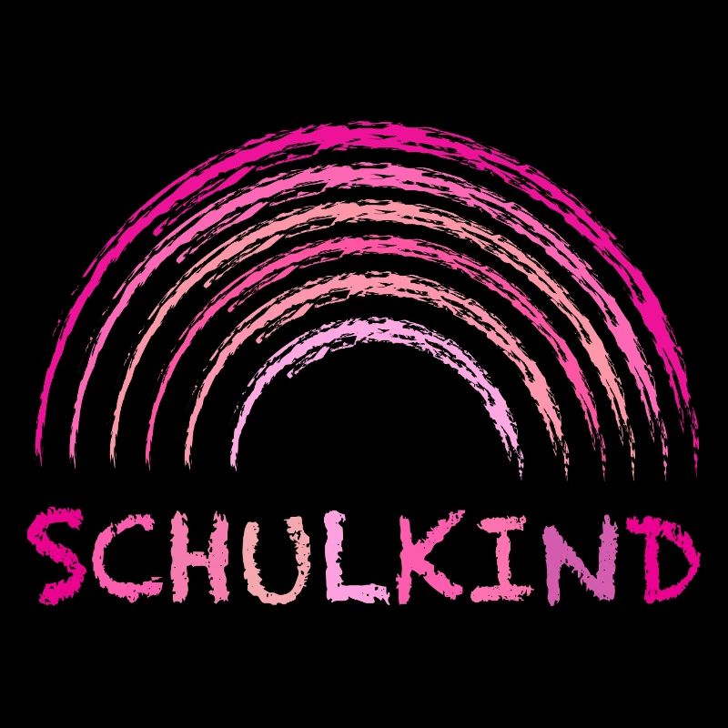 Schulkind Kreide Regenbogen pink zur Einschulung