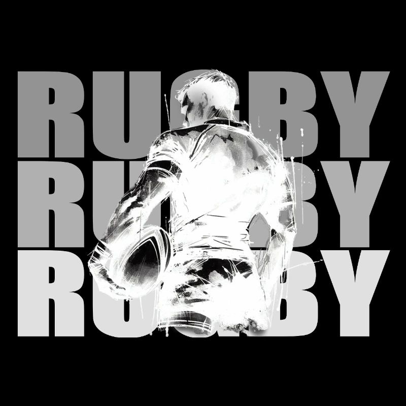 Rugby Player in Contrasting Silhouette