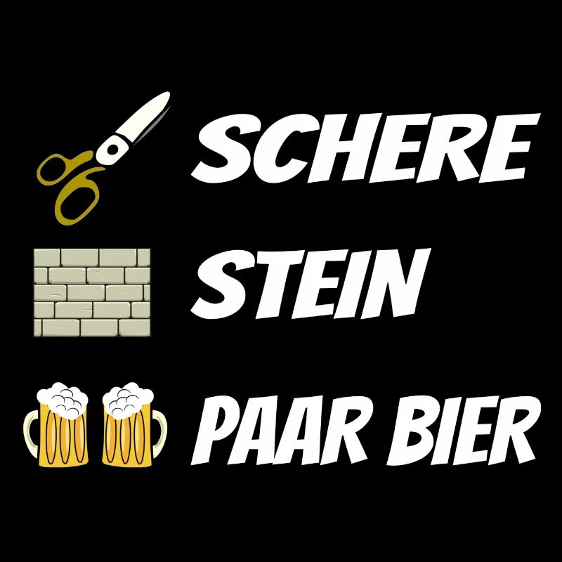 Schere , Stein, Paar Bier