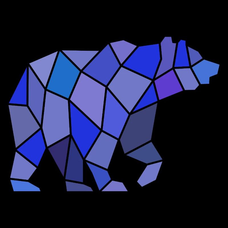Geometric Bear in Mosaic