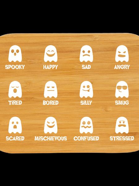 Ghost faces with varying moods