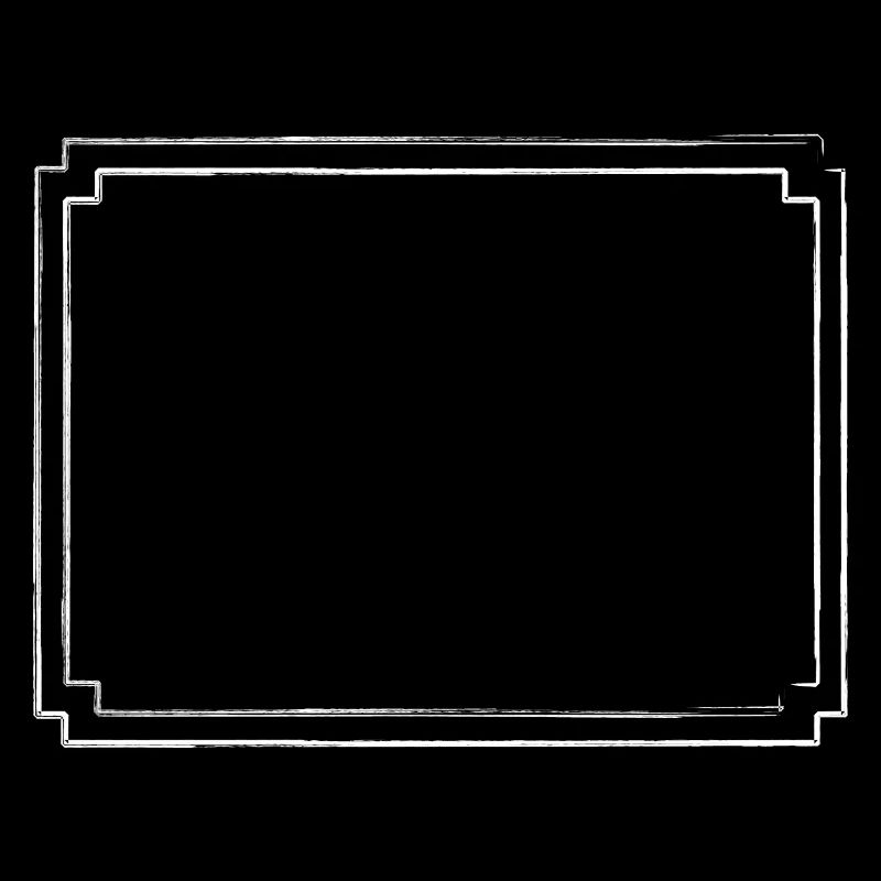 white frame with brushstroke border