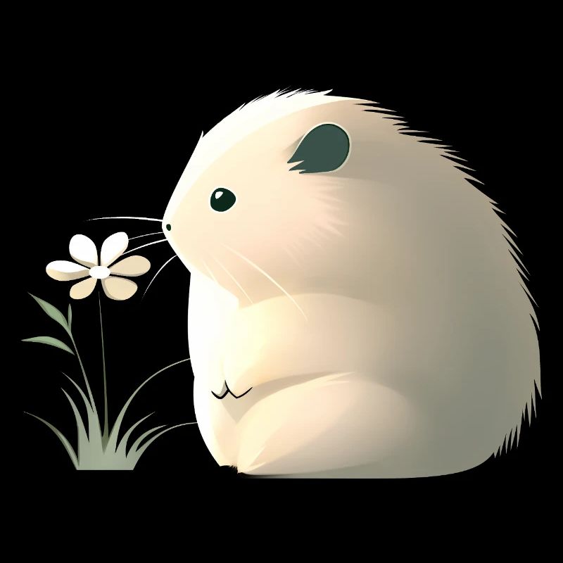 Mignon hamster avec fleur