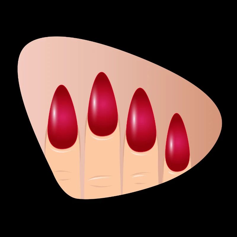 Elegant red nails in a glossy look