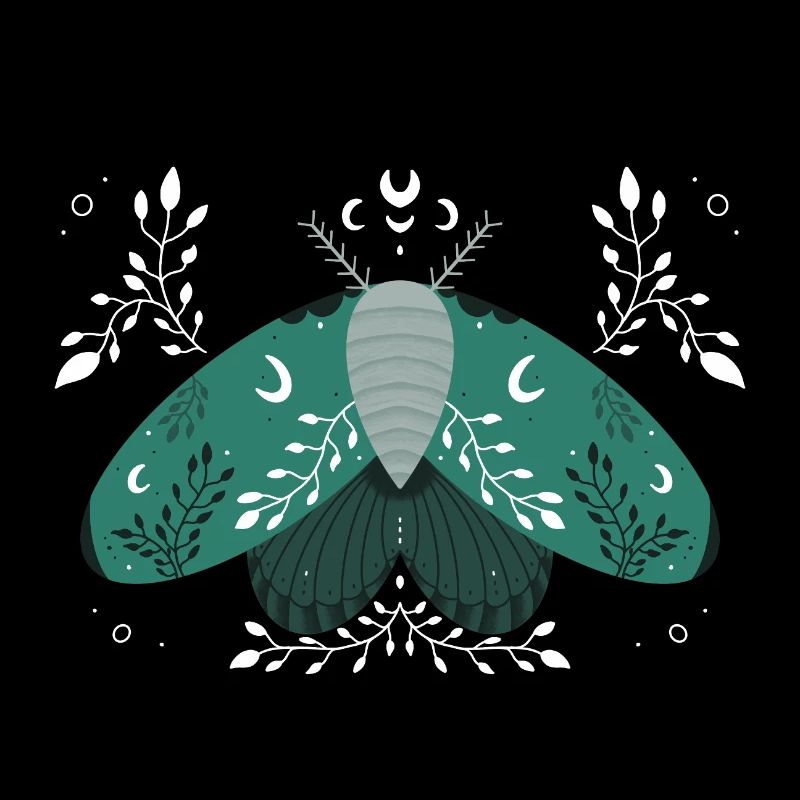 Papillon de nuit vert avec feuillage
