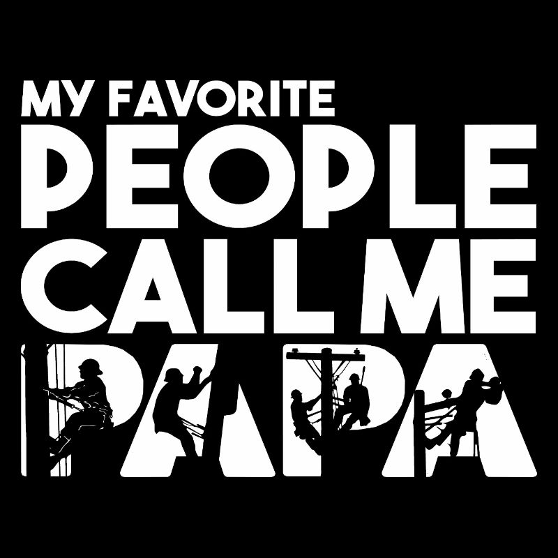 Papa Line Worker Electrical Lineman Silhouette