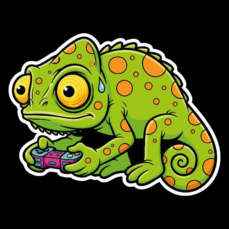 Chameleon Gamer Controller Videospiel-Maskottchen