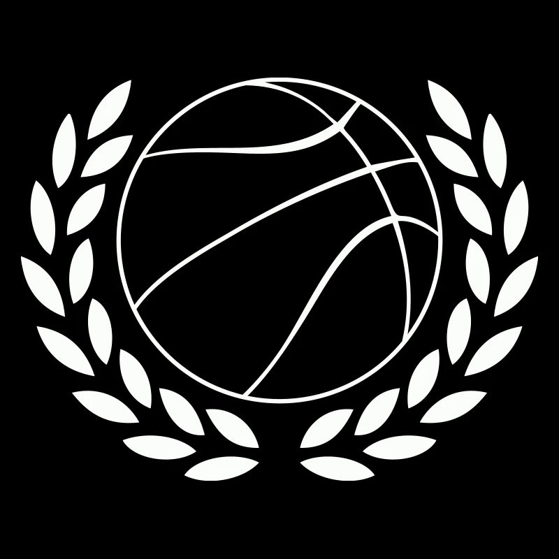 Basketball im Lorbeerkranz Emblem